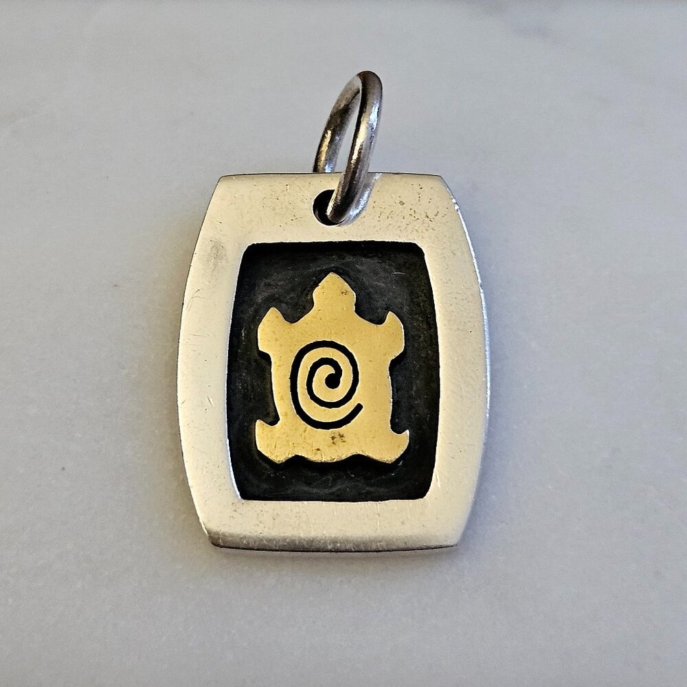 Rare Vintage Far Fetched Mexico Sterling Silver Turtle Charm / Pendant